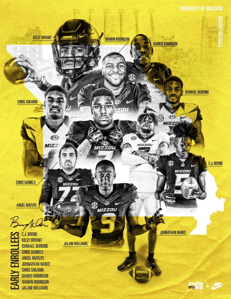 MizzouFootball's tweet photo. 🔟 from the #ShowMe19 class are here and putting in work 💪

#MIZ #ShowMe 🐯🏈 https://t.co/pXhlyksJlF