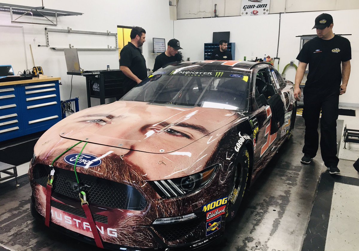 NASCAR's tweet image. .@CoreyLaJoie is heading to @DISupdates! 

Like, he’s on the car. 

He’s on the hood of the @GoFasRacing32!