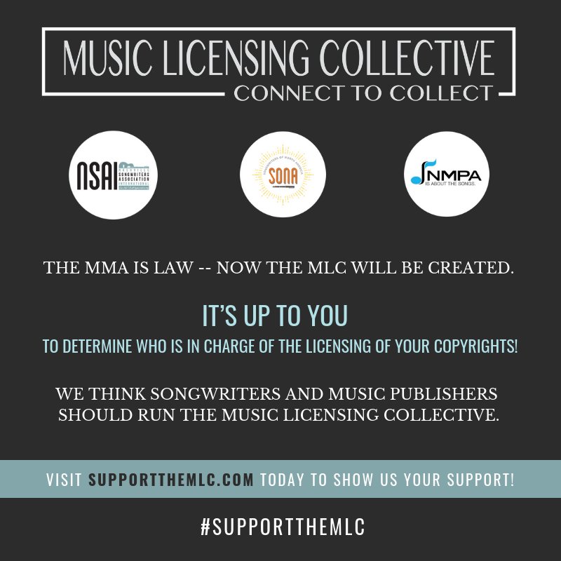 BluebirdCafeTN's tweet photo. The #MusicModernizationAct has passed. Now the Music Licensing Collective needs your support to ensure strong leadership by songwriters and publishers! Visit https://t.co/hiPsCOB2Re  for more info and to sign the petition! #SupportTheMLC https://t.co/tZSuj3IjQ1