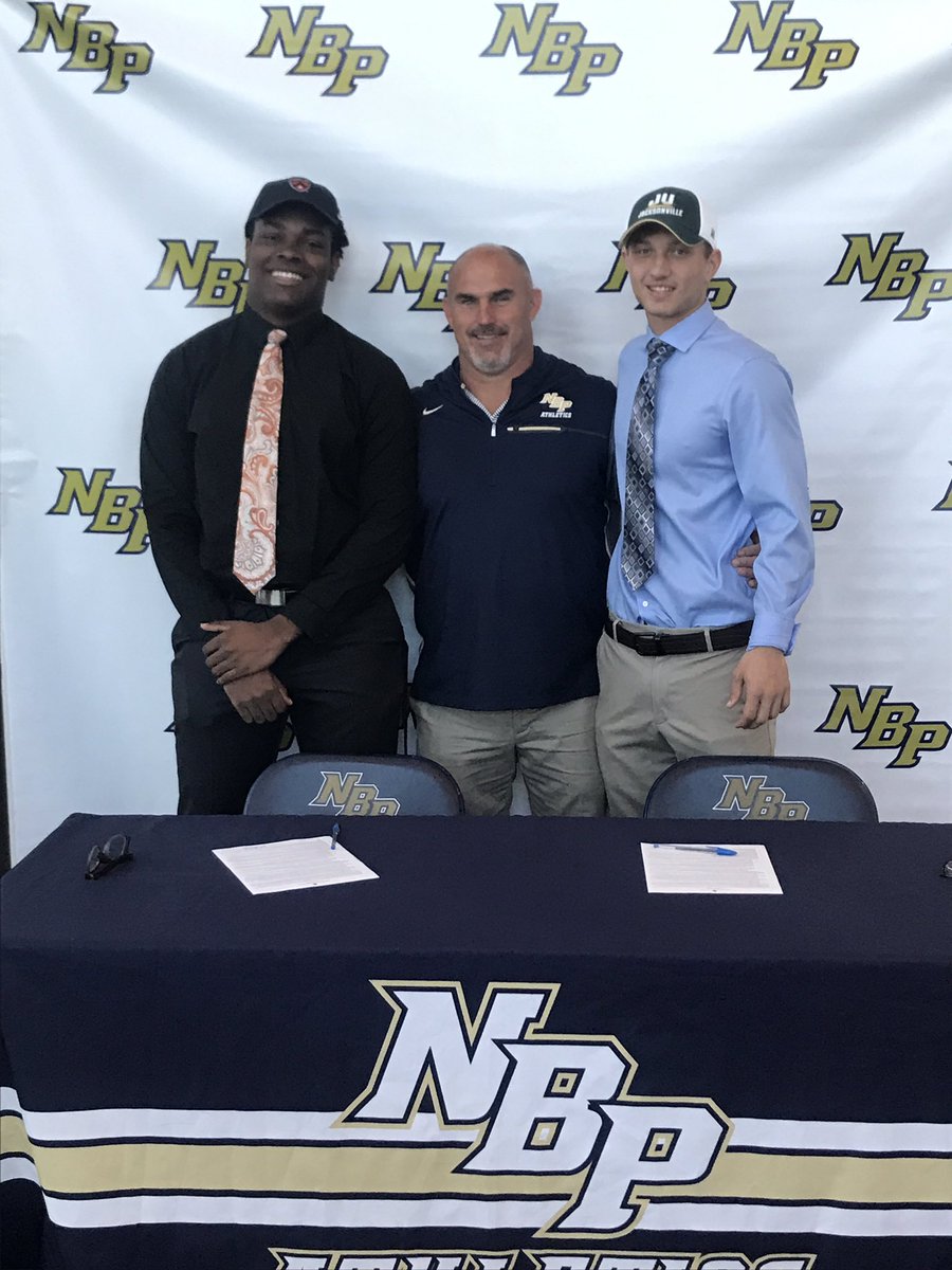 Great morning at NBP today as we celebrated football student-athletes Kurt Bernard (Princeton) and Hunter Guinta (Jacksonville) who signed their letters of intent! Going to miss these two young men - but very excited for what their futures hold! #EaglePride @NBPSEagles