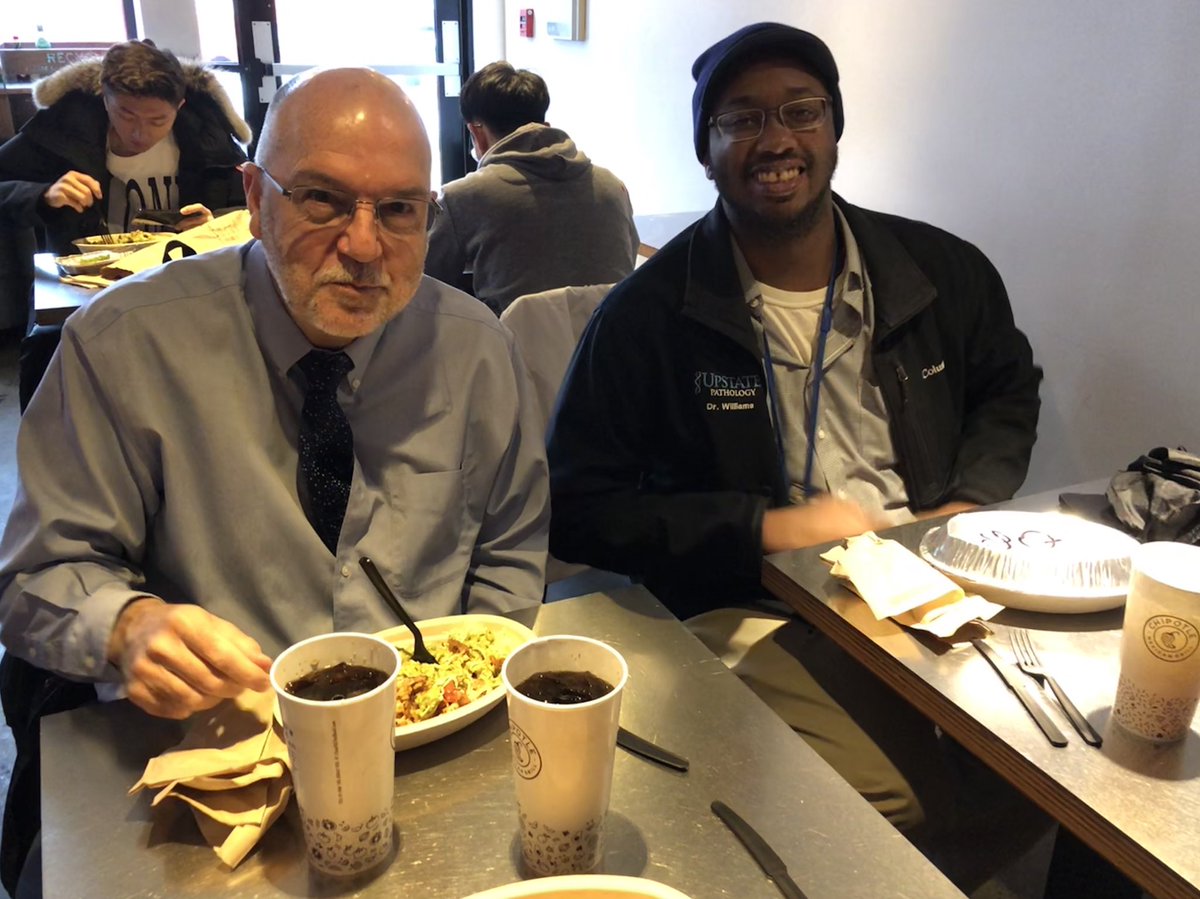 SUNYUpstatePath's tweet photo. Conversing about kidney pathology over great food and drink #tisthelife #pathologistslovechipotle https://t.co/9QPLt6XXOW