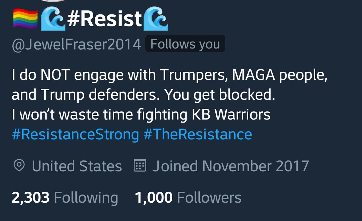 UnframeOfMind's tweet photo. #ProfileRewrite: I am bound and determined to create for myself an echo-chamber. If I disagree with you, you get blocked. I won't waste time on KB Warriors, even though I am a KB Warrior myself. #PeopleLikeMe #TheyReallyLikeMe
@JewelFraser2014 https://t.co/lSFCcFL9Kb