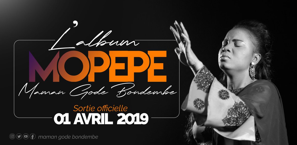 godebondembe's tweet photo. Le 1er Avril jour de Vérité. 
MOPEPE Mon nouvel album.
@DenaMwanaMusic  @MarcelloTunasi @MichelBakenda @FranckMulaja @patriktete https://t.co/njcxlQF0to