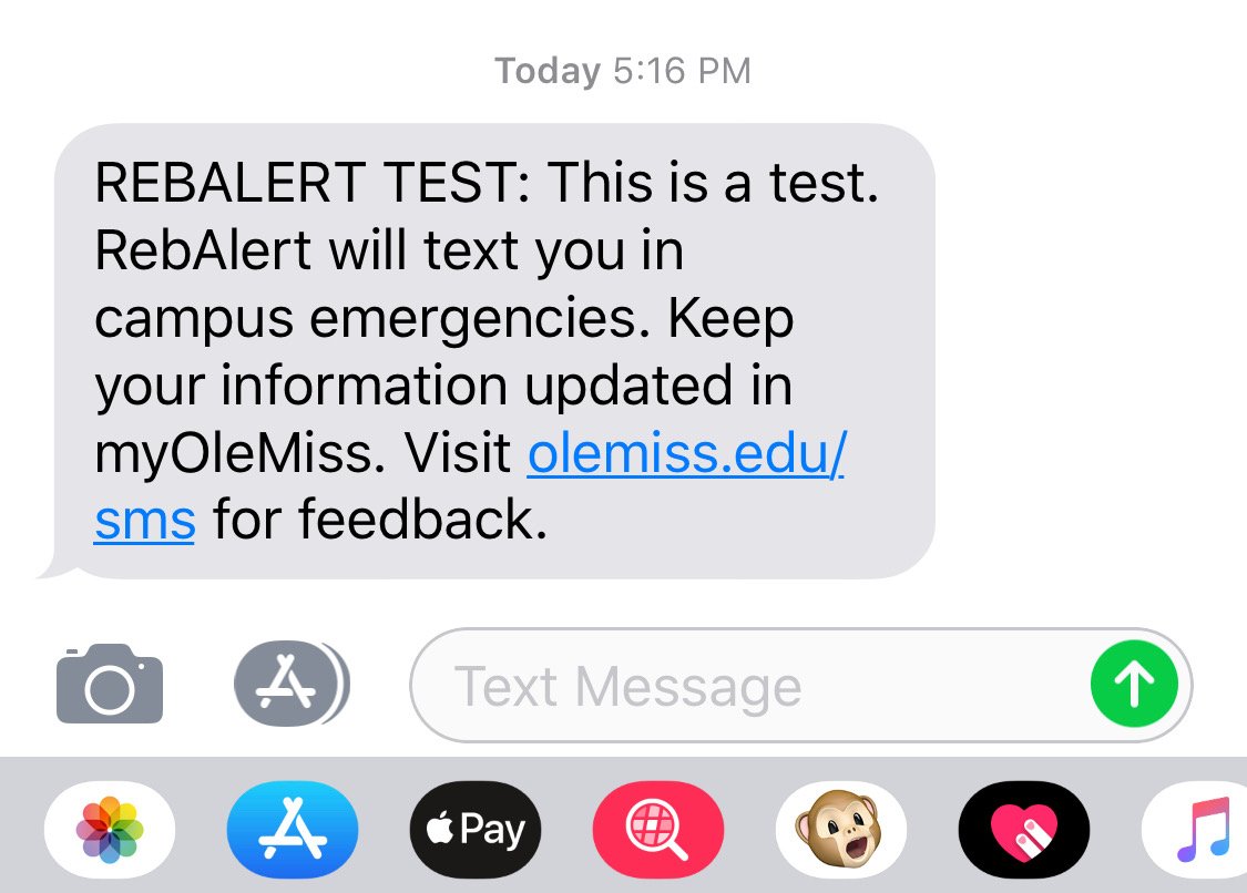 RebAlert's tweet image. Hello, have you seen me? 👀 
📲🤔For assistance with the RebAlert Text Message System: olemiss.edu/helpdesk/faq.p…
#RebAware #SystemTest #CanYouHearMeNow #HelloFromTheOutside