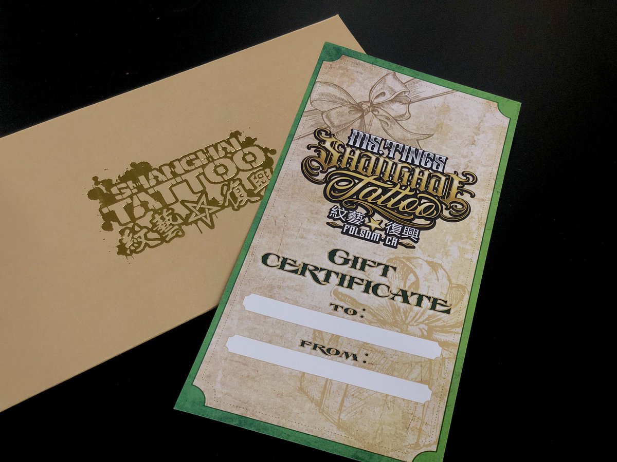 ZhuoDanTing's tweet photo. Shanghaitattoo Gift Certificate are ready now !!!  🥰 This is the perfect gift for someone you love 💕.     #tattoo #tattooartist #msting #shanghaitattoo #zhuodanting #california #folsom #Sacramento https://t.co/Oo0QU0Z3qN