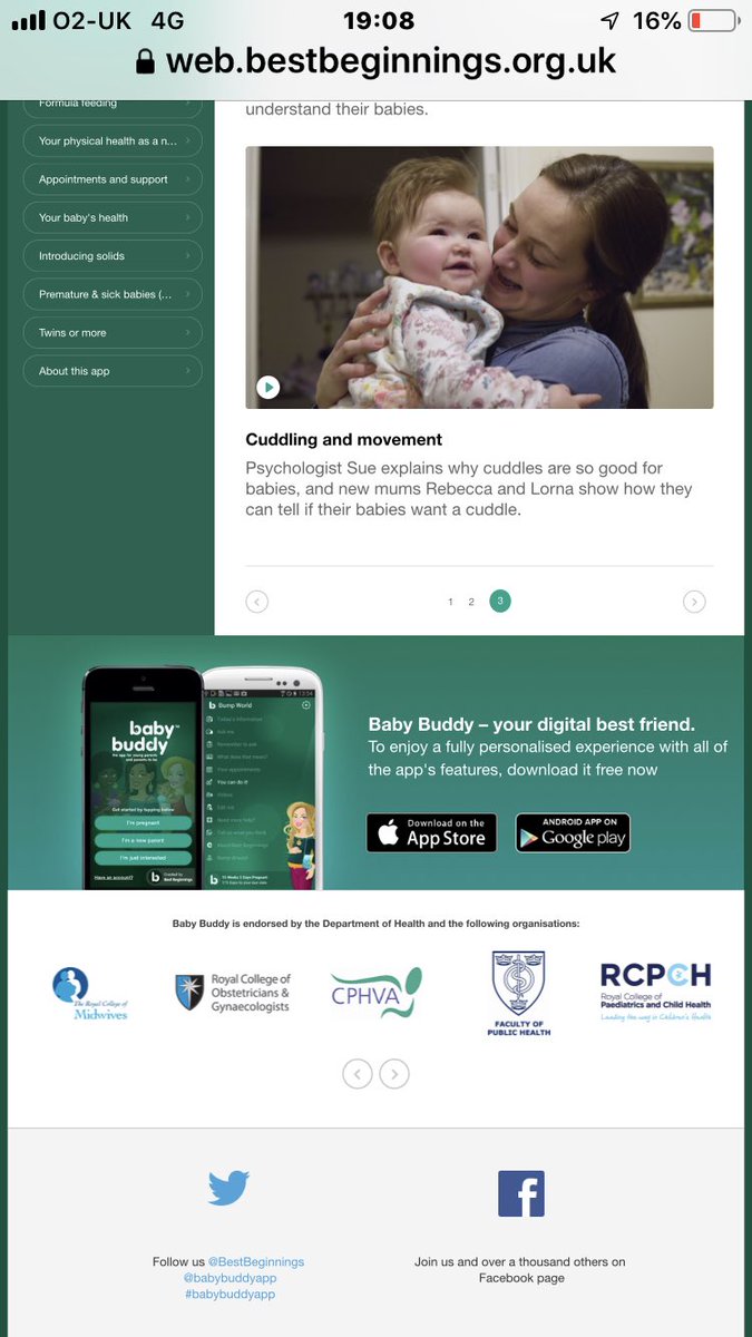 AlisonBaum's tweet photo. @first1001days @salhogg #ChildrensMentalHealthWeek You can share #UnderstandingYourBaby 🎥s @babybuddyapp created by #charity @bestbeginnings and @NHSDigital accreditated. The🎥s were launched by HRH Duchess of Cambridge @KensingtonRoyal in 2016 with our #MaternalMentalHealth 🎥s https://t.co/ffGZEhNl82 https://t.co/UovSAeVgfT