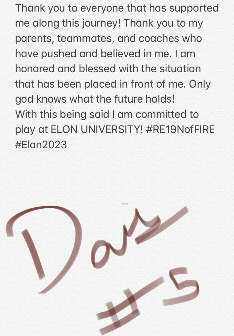 Davisawilder's tweet photo. Excited to announce I have committed to Elon University! #RE19NofFIRE @bigplay_clay @TonyTrisciani https://t.co/QZ7ZdUAIsN