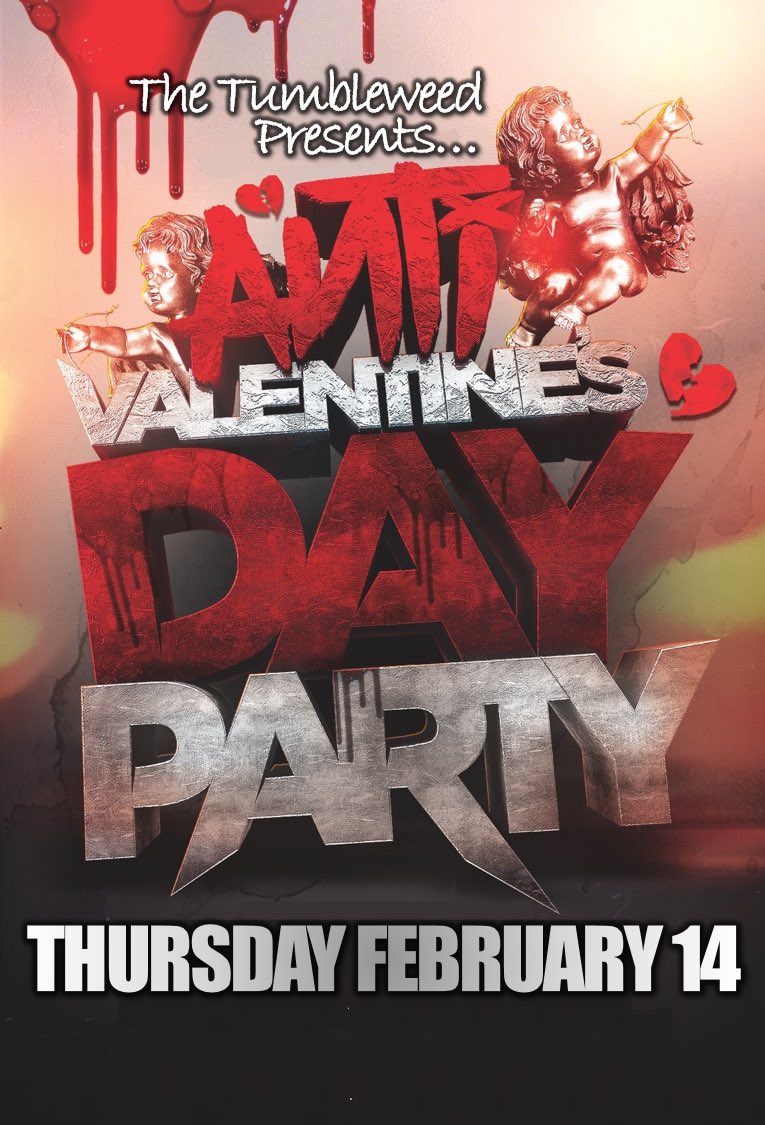 If you hate Valentine’s Day, The Weed is the place for you next Thursday!
Ladies are FREE                                                                                   FREE Pool and great drink specials all night long.