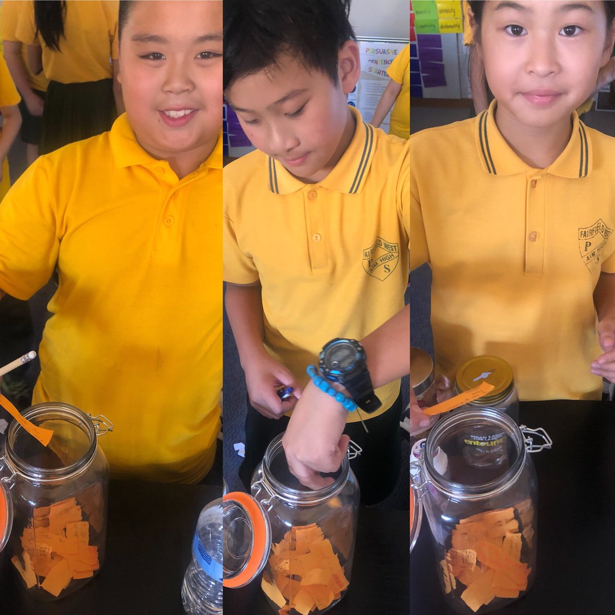 Today we started to fill up our gratitude jars. Thank you to our school principal for purchasing these to help spread positivity around our school. <a href="/FairWestPS/">Fairfield West PS</a> <a href="/Genelle029/">Genelle Petruszenko</a>