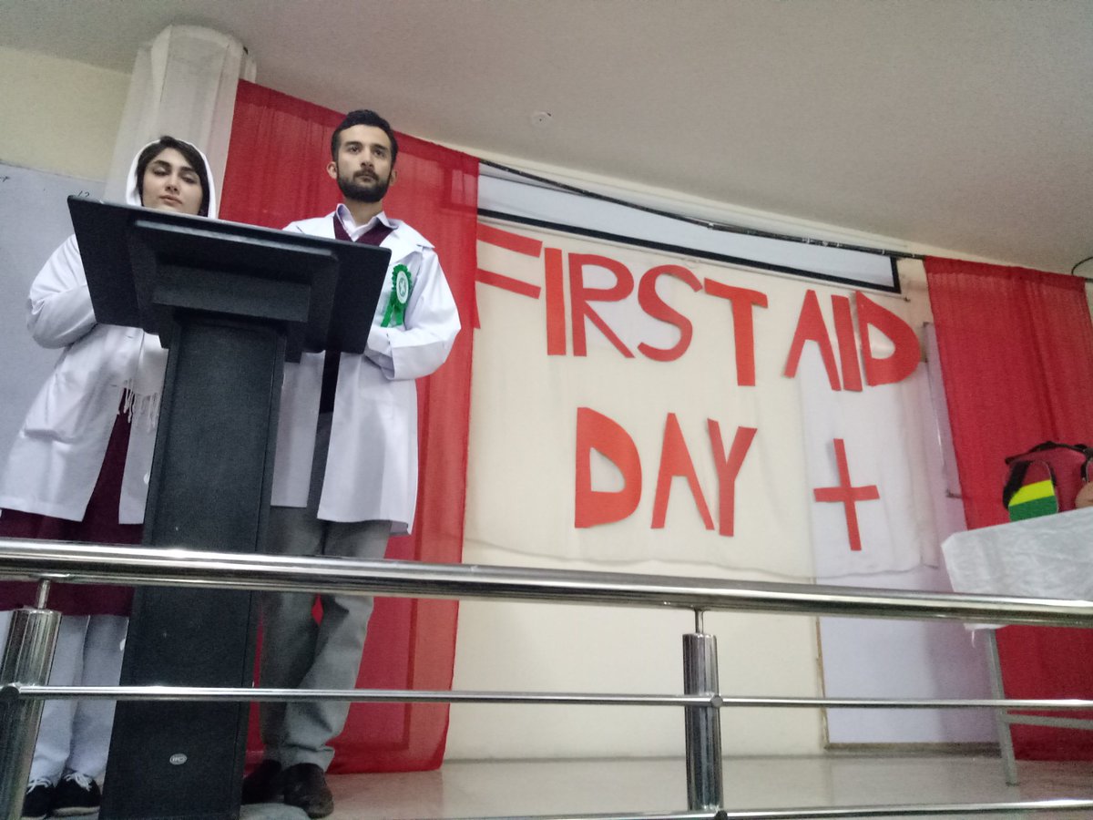 #FirstAid #day being celebrated at #KhyberMedicalUniversity institute of Medical Sciences #KIMS  #Kohat by #SocialWelfareSociety #SWS In collaboaration with #Rescue1122 #Kohat