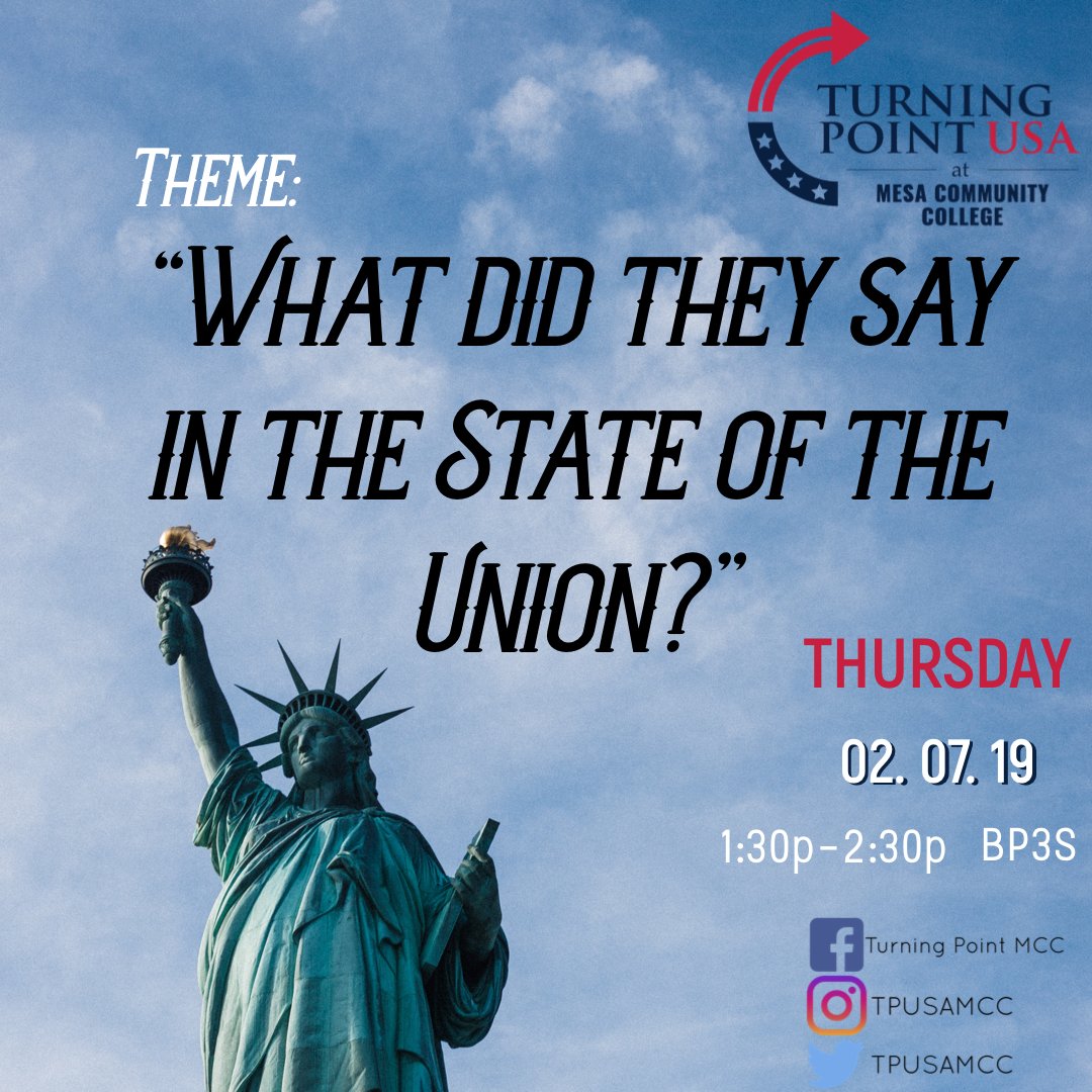 TOMORROW!! ANOTHER CHAPTER MEETING!! BP3S 1:30p

Speaking about the #SOTU -join the conversation #BigGovSucks #socialismsucks