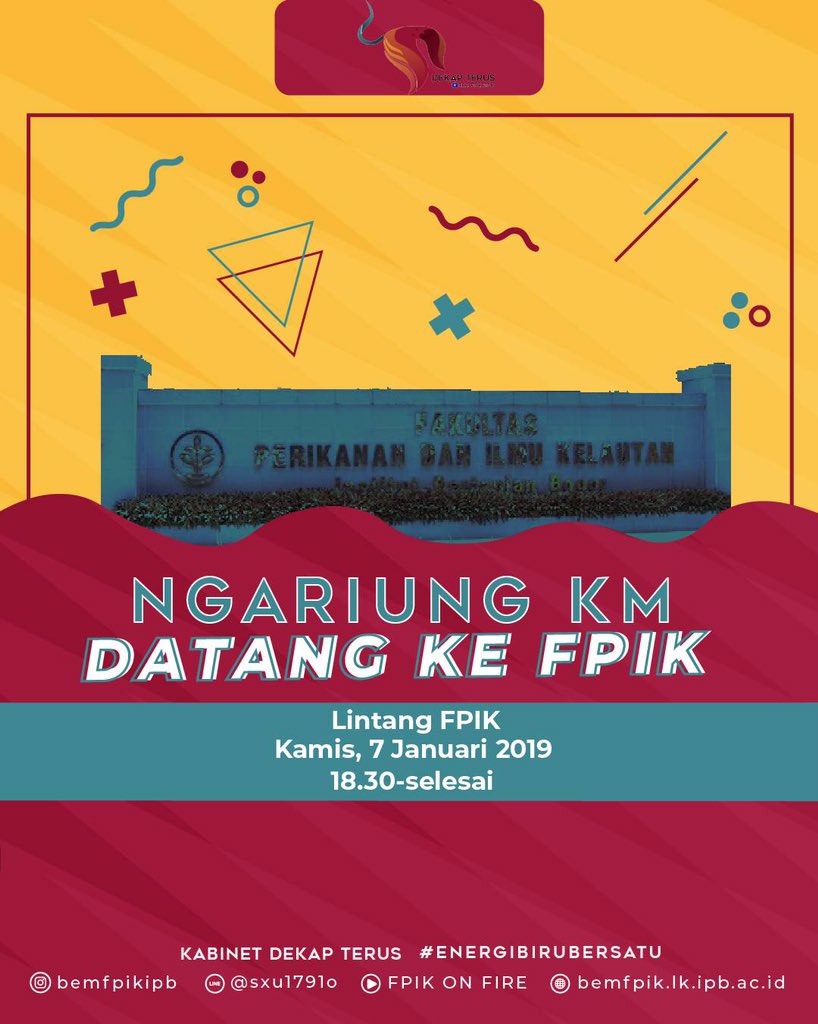 [NGARIUNG KM CHAPTER FPIK]

Khusus untuk seluruh mahasiswa FPIK, Ngariung KM akan dilaksanakan pada
📆Kamis, 7 Februari 2019
🕡18.30-21.00 WIB
🏫Lintang FPIK

Kami tunggu aspirasi terbaikmu!

📞 Narahubung: 082297086009 (Livie)