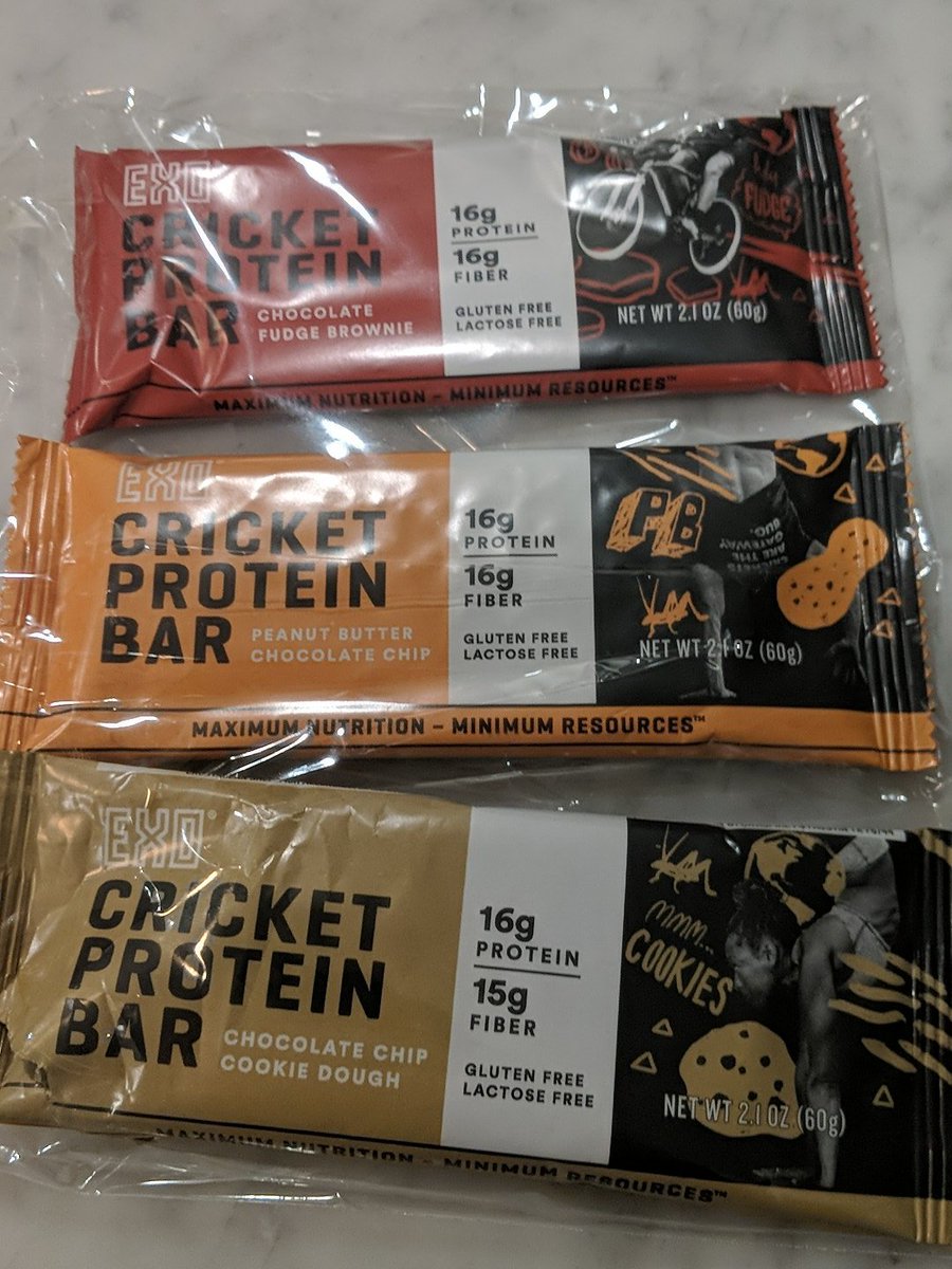 KCKlatt's tweet image. First time eating cricket! Only tried chocolate chip cookie dough so far - but as someone who is constantly disappointed in protein bars, these are pretty solid. #Foodies #Foodiechats #RDchat