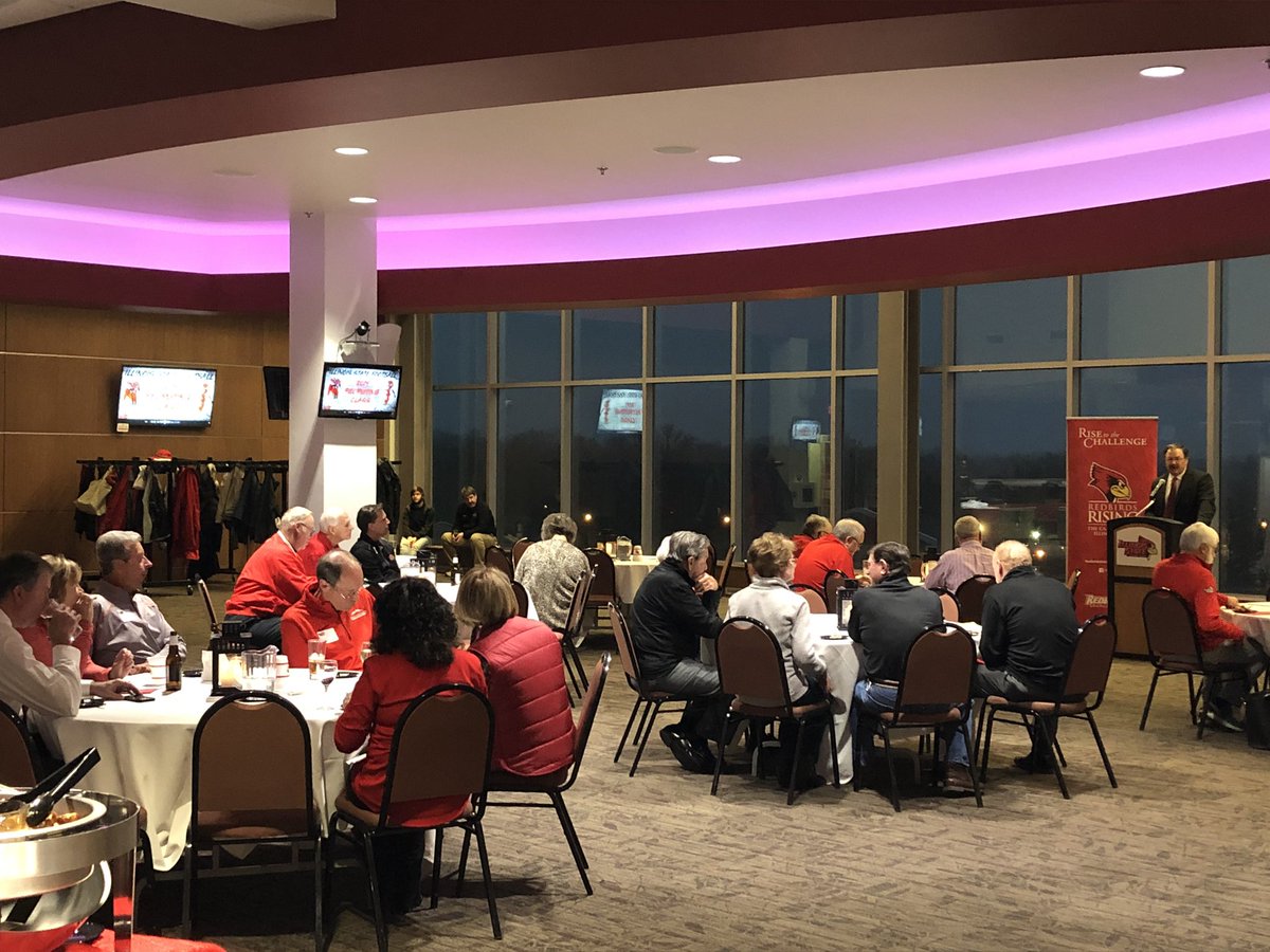 RB4L_Club's tweet image. .@Coach_Spack speaks with @RedbirdFB End Zone Club members and shares insight on the 2019 Signing Day class. #EZC #NSD19