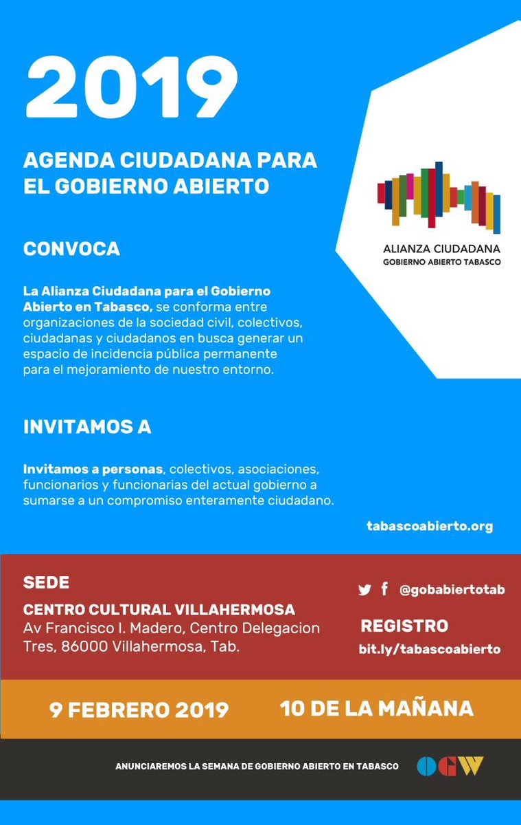 Una invitación a construir espacios de ciudadanía innovadora que provoque la participación más integral de todos y todas. Les esperamos para que nos sumemos a este esfuerzo enteramente de personas, colectivos y asociaciones de todo el mundo. #innovaciónCiudadana #DatosAbiertos