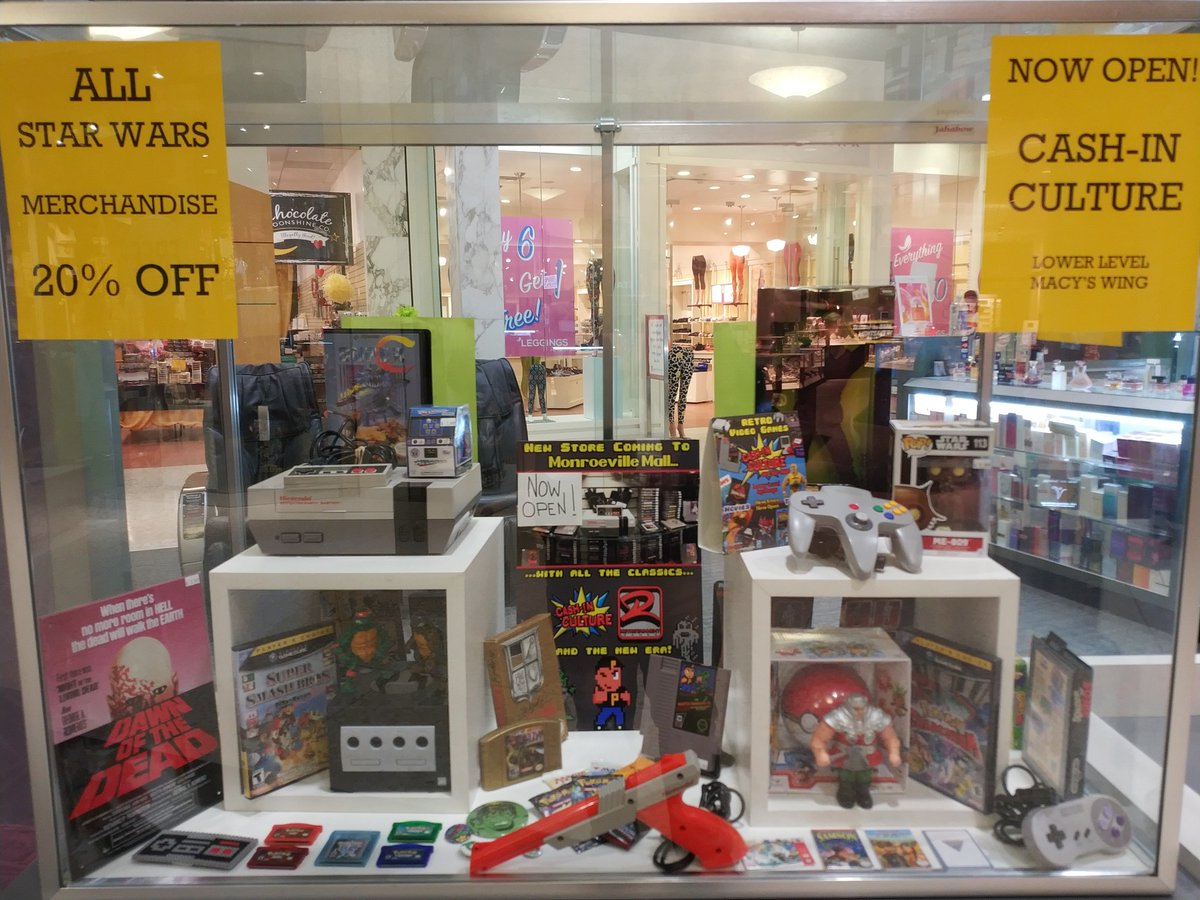 CashInCulture's tweet photo. Check out the display kiosk our @cashinculture staff built in the @MonroevilleMall or as we like to call it, the Mall of the Dead.
#LookingGood #RetroRetail #MalloftheDead
- Photo by David Ring https://t.co/I1h0ItISag