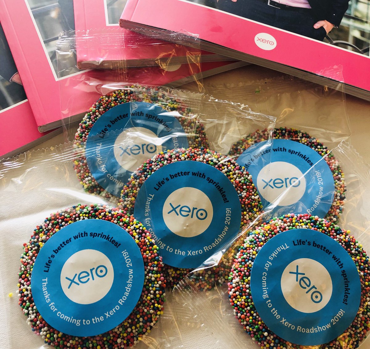 lauramosc1's tweet photo. Make sure you’re sticking around till the very end of the #XeroRoadshow so you don’t miss out on one of these sweet treats! 😍 https://t.co/g02PLsq3L4