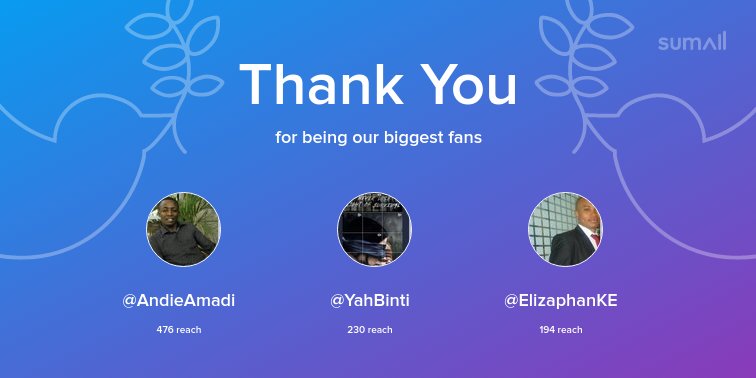 gtbankke's tweet photo. Our biggest fans this week: @AndieAmadi, @YahBinti, @ElizaphanKE. Thank you! via https://t.co/UHjFCmM3eZ https://t.co/xIISqZLFHj