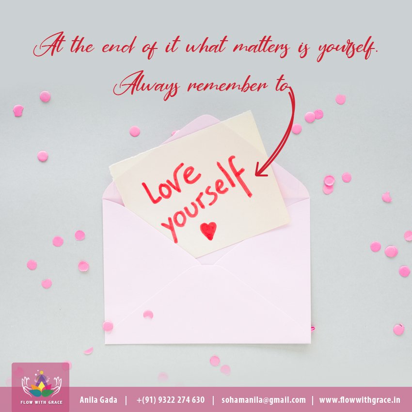 flowwithgrace's tweet photo. At the end of it what matters is Yourself.
Always remember to Love Yourself!💖
~Anila
#Thursdaythoughts #Positiveaffirmation #Loveyourself #Stayspecial #Facebookfan #facebookfanpage #positivethoughts https://t.co/NYQbHQ9PYp