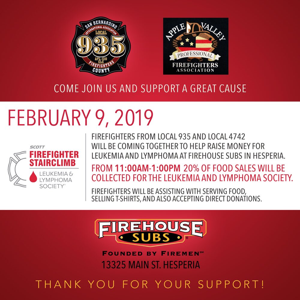 PMJeff's tweet photo. Join our members along w/ @AVFPD #Local4742 on Feb 9th and support a great cause. @team10th @IAFFNewsDesk @CAFirefighters #Local935 #Local4742 https://t.co/MEnTLLl5M4