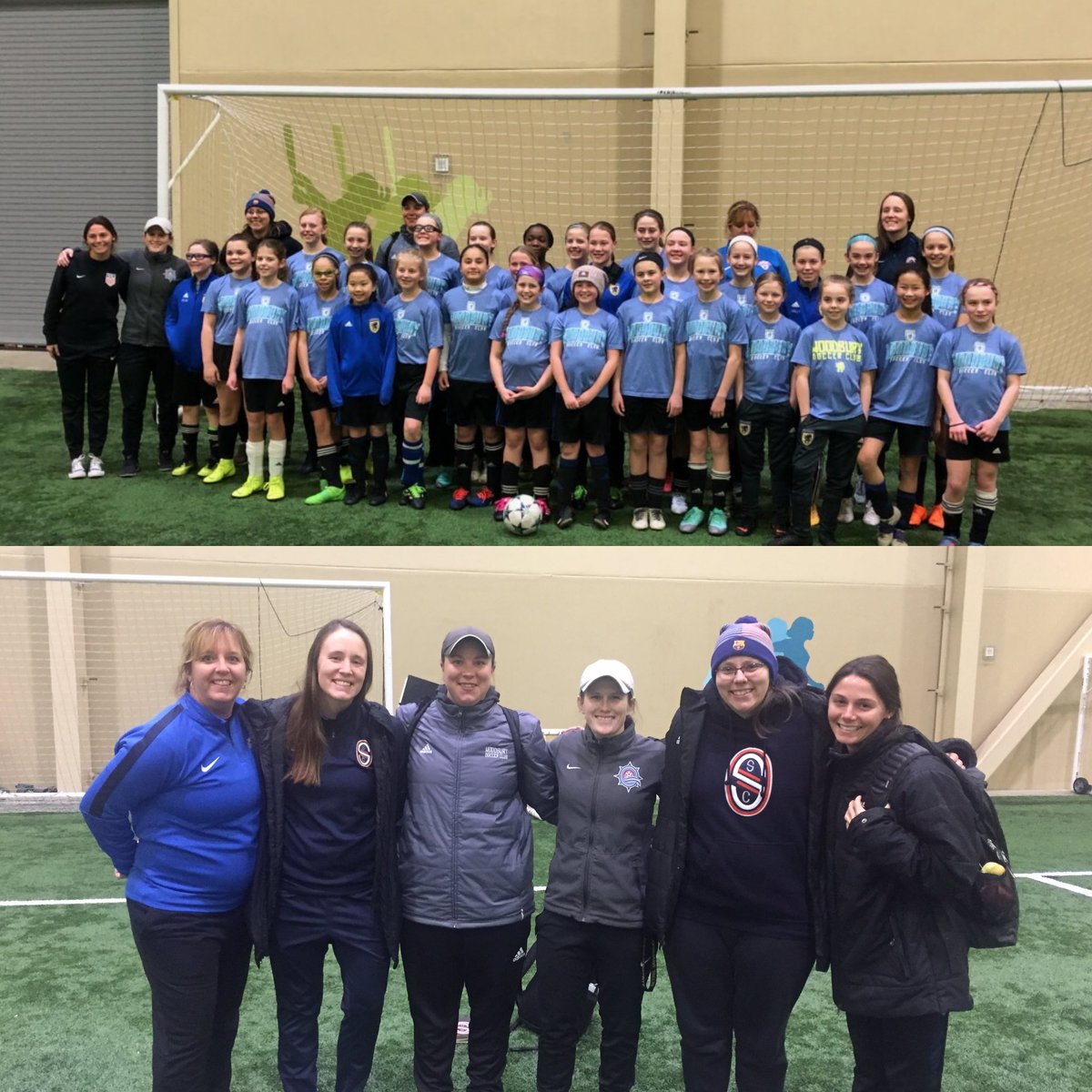 Happy National Girls and Women in sports day! Standing alongside 3 fantastic women club coaches, 1 US Soccer staffer, and my fellow US Soccer  Coach Instructor...surrounded by the future! ⁦<a href="/WiWomeninSoccer/">WI Women's Soccer Advisory Council</a>⁩ #stayinthegame