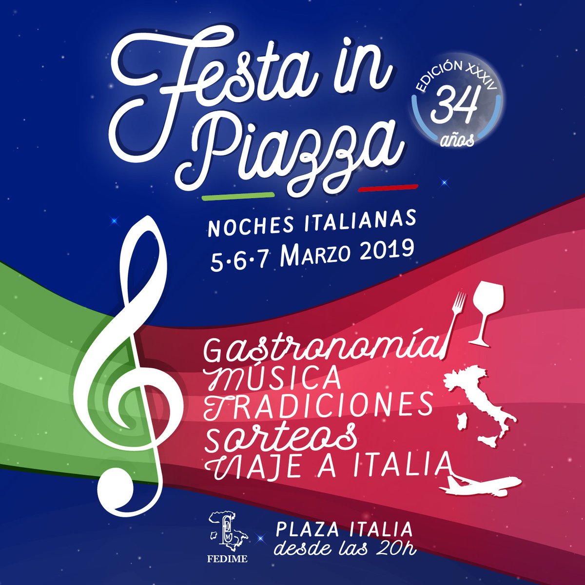 Noches Italianas en Mendoza! Los invitamos a compartir música, gastronomía y tradiciones italianas en #PlazaItalia #Festainpiazza #Festainpiazza2019 #mendoza