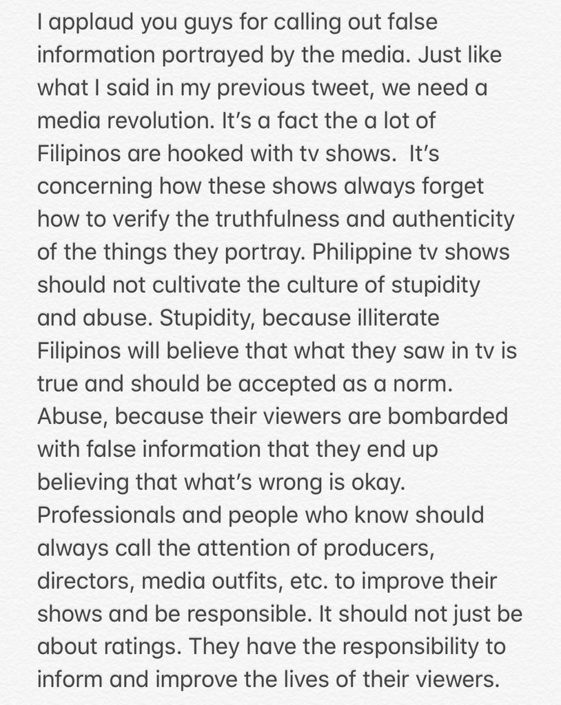 @aren_emdi This is not just to call out GMA but also other media outfits to improve their shows and educate the Filipinos. I may be overreacting but gosh... you should see how well-researched shows are. #WithGreatPowerComesGreatResponsibility #ResponsibleMedia