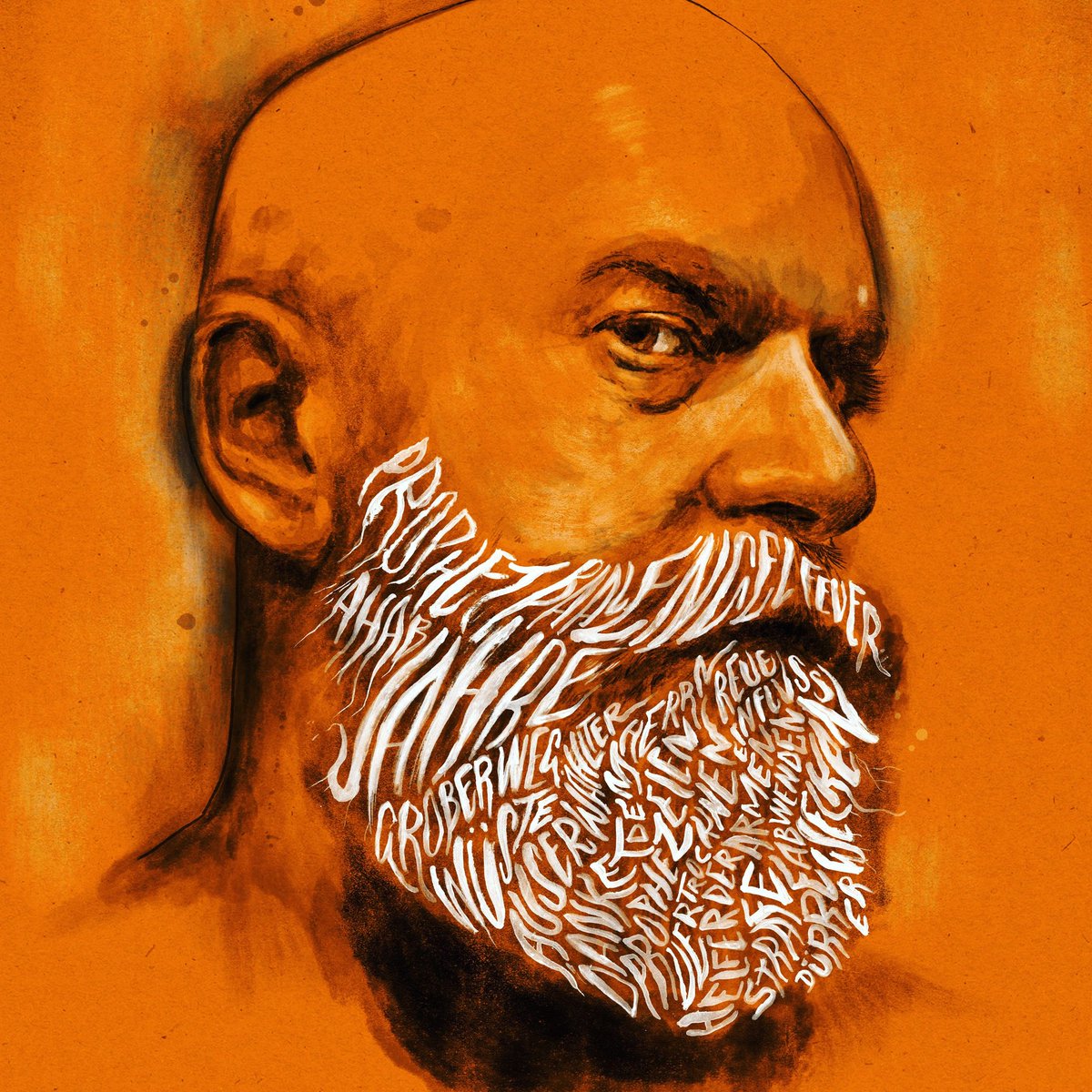 New ELIAS poster for Theatre An Der Wein #illustration #typography #beard #lettering #handdrawn