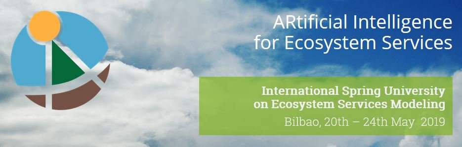 Artificial Intelligence for Ecosystem Services 2019 training, May 20-24 Bilbao, Spain springuniversity.bc3research.org, due February 28th #BC3ISU #biodiversity #EcosystemServices #NaturalCapital <a href="/aries_project/">AI for Environment & Sustainability</a> <a href="/im_klab/">Integrated Modelling Partnership</a>