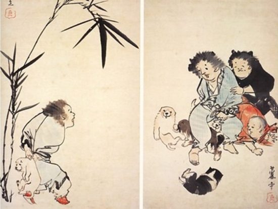 今日の犬アート 奇想の絵師として知られる長沢芦雪です 天才的な発想とかわい いぬころ 変な犬図鑑 書籍化 アニメ化の漫画