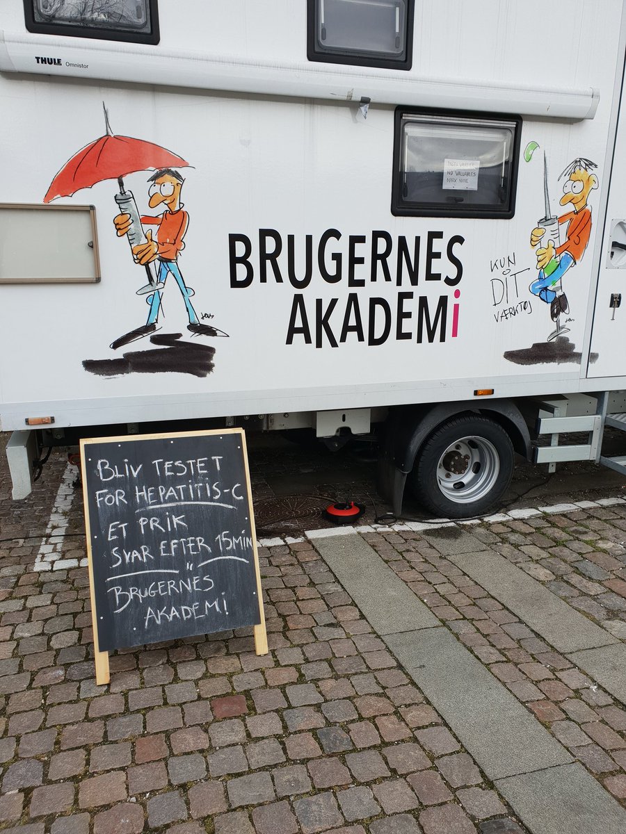 JVLazarus's tweet photo. Checking out the hepatitis C testing van behind the main train station in Copenhagen. Peer-led, stigma-free rapid HCV tests for people who inject drugs. Oh and linkage to care...! #ILC2019 #NoHep https://t.co/e4TrKCh6Hh