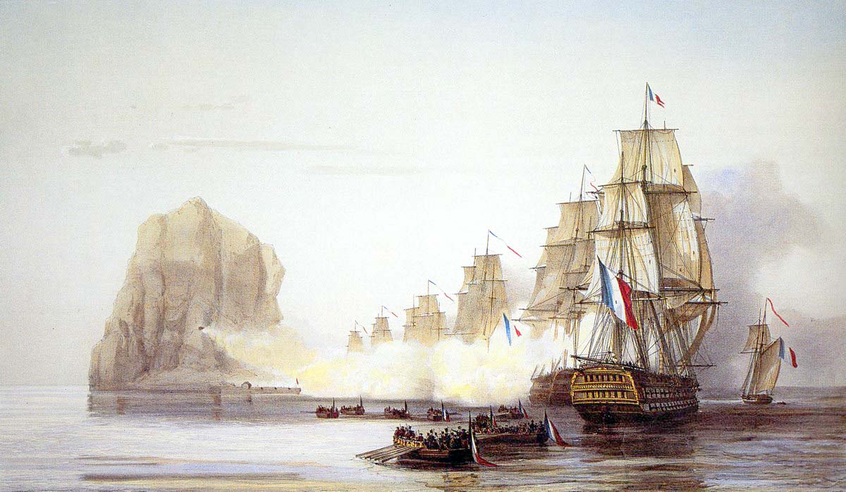 Rock that was Royal Navy ship. HMS Diamond Rock (island off Martinique) fortified #OTD 1804. Commissioned as "stone frigate" (legal reasons). For 17 months fired at French ships going to port. Captured by French, 1805. Shore establishments still use ship names. #ThursdayThoughts