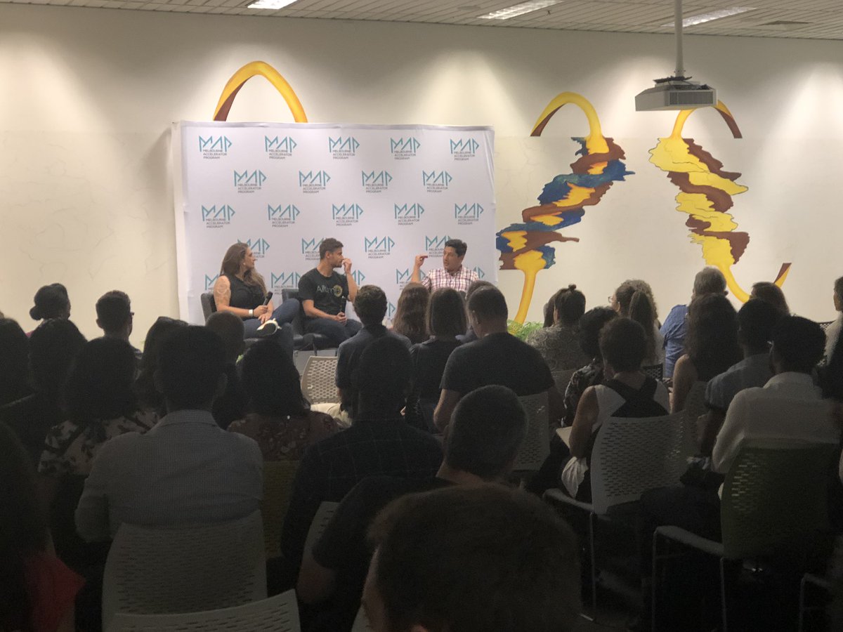 HeathEvans's tweet image. Olympia Yarger, CEO and Founder @GoterraCBR, and Cameron Knox, Co-Founder of @Allume_Energy (MAP16), join @DanielMadhavan on stage to discuss how storytelling has helped them engage people in their #startups vision and mission #mapunimelb