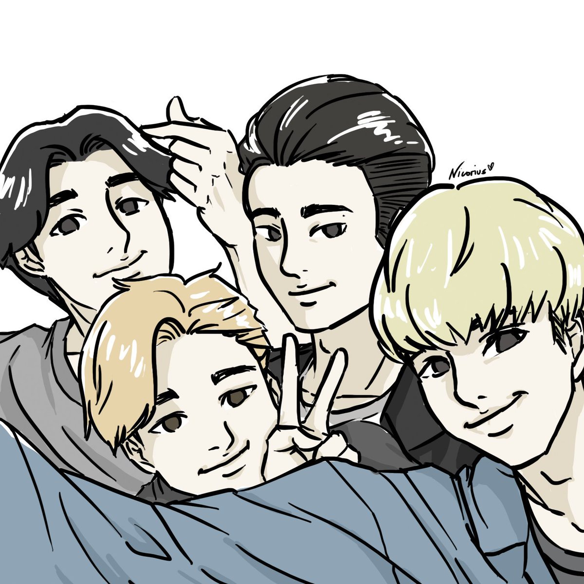 _nicorius's tweet photo. "SELCA!!!" 

Just randomly drew them hehe, but this time not in chibi 😊 #blackpinkoppa #blackpink #Jaesu #Jisoo #Jaero #Jennie #Roja #Rosé #Limario #Lisa #blackpinkfanart https://t.co/KYXUGo3e5x