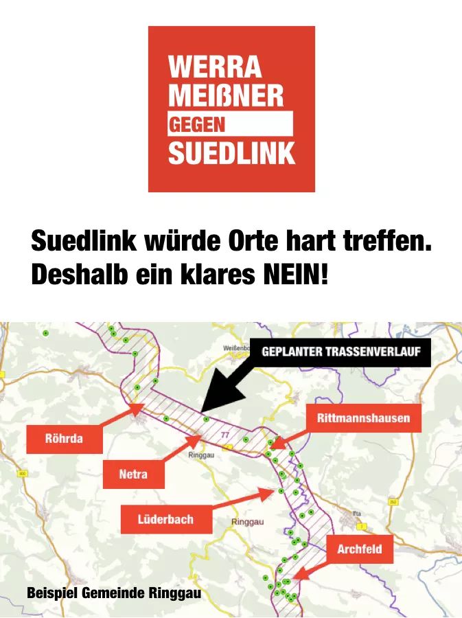 AndreasPfetzing's tweet photo. Suedlink würde Orte hart treffen!
#Ringgau #WerraMeißner #suedlink @TenneT_DE @netzausbau https://t.co/0xahtP6Lyy