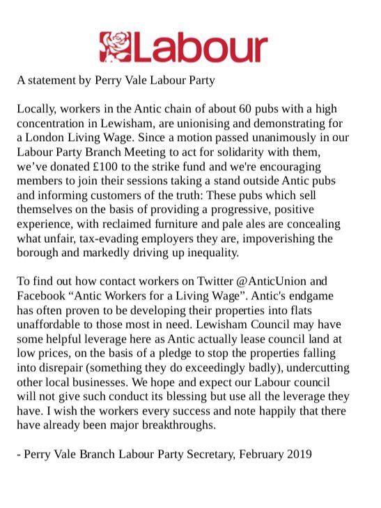 Solidarity with @AnticUnion from @perryvalelabour for a Living Wage #forthemany #endpovertypay
