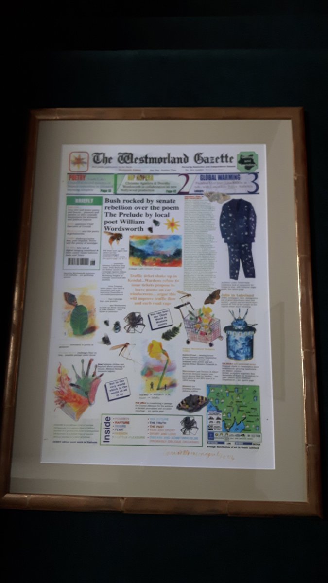 In an astonishing act of generosity, distinguished Cumbrian artist Conrad Atkinson has sent me a signed limited edition of a Westmorland Gazette front page in the style of his William Wordsworth/Eminem/Kurt Cobain exhibition that we printed in the paper back in 2001.