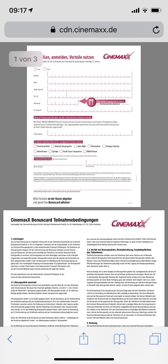 Hey <a href="/CinemaxX/">Cinemaxx</a>, große Freude beim Versuch, mich für eure Bonuscard anzumelden. Leider habt ihr die Faxnummer zur Einreichung des Formulars vergessen 🙈