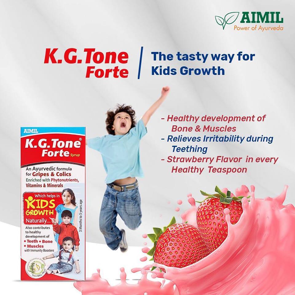 Aimil Ayurveda on Twitter: "K.G.Tone Forte - The tasty way for Kids Growth ✓ Healthy development of Bone &amp; Muscles ✓ Irritability during Teething Strawberry Flavor in every Healthy Teaspoon .