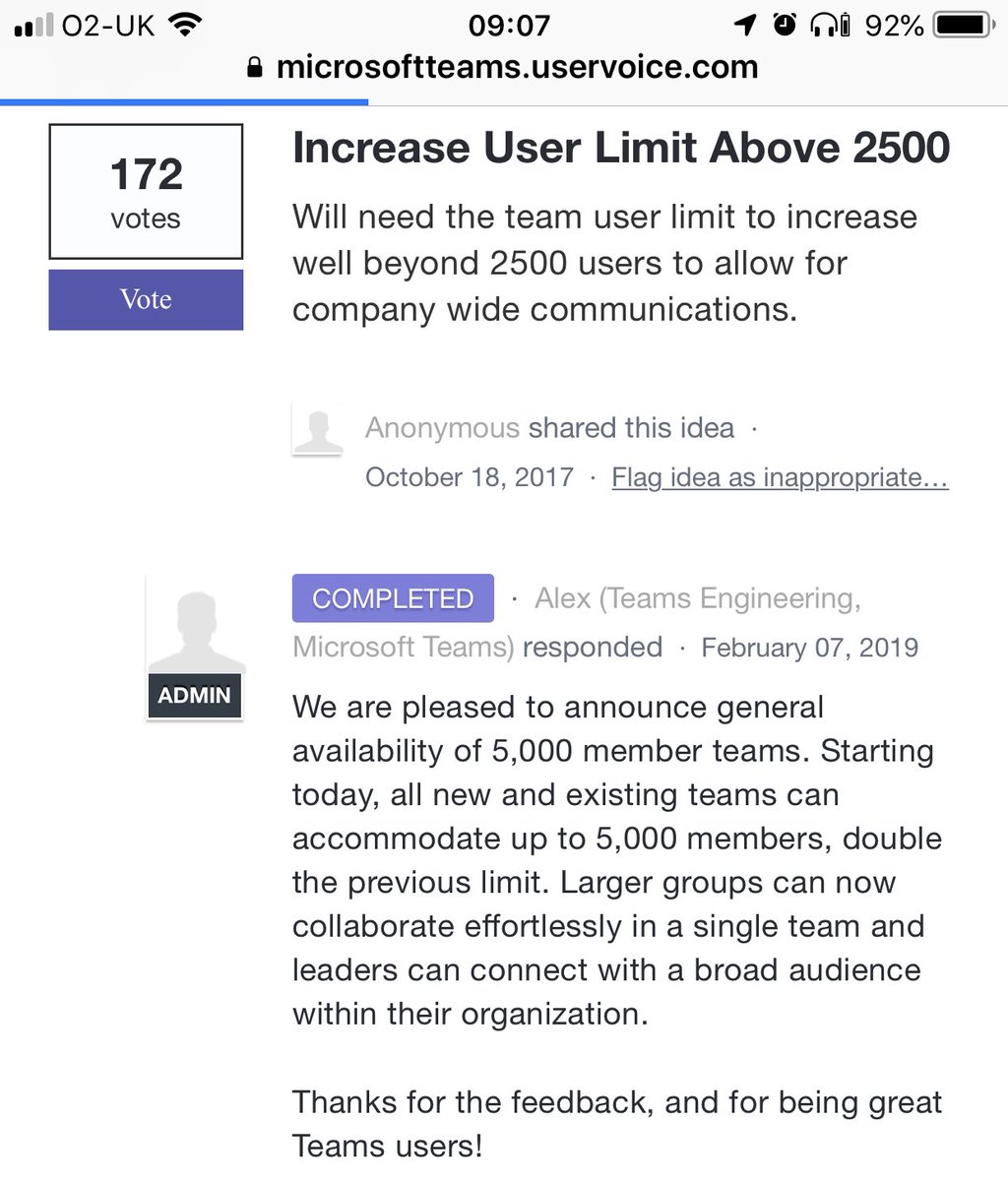 randychapman's tweet image. Now you can have a 5,000 user team (#NotArmy) in #MicrosoftTeams