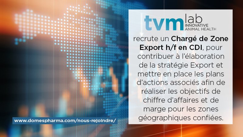 DomesPharma's tweet photo. Le @LaboratoireTVM recrute un Chargé de Zone Export h/f en CDI. #TVM #Emploi #AURA #Job #Export
https://t.co/TqYtbqzZuQ https://t.co/6Zf25sVBBk