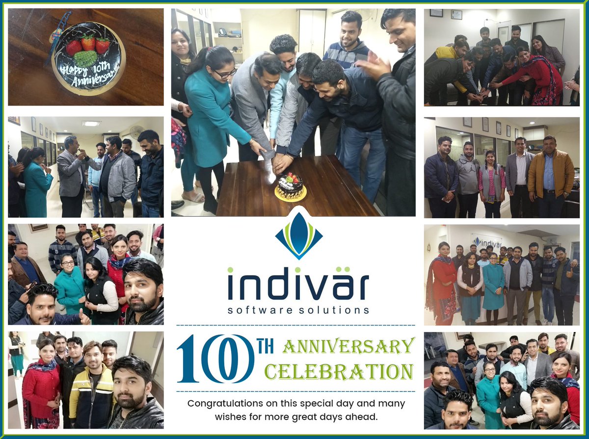 IndivarCorp's tweet photo. On this blissful and charming day, we all wish a continue journey of success with pride, happiness, and many more years of success!!!
Happy 10th Anniversary to @IndivarCorp #10yearanniversary #success #solongtime #gettogeather #achievements #anniversaryphotos #bestwishes https://t.co/lKsREoz59i