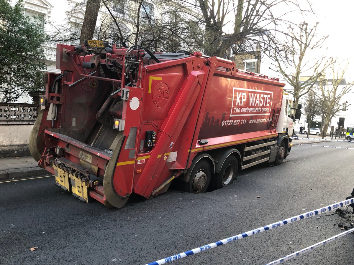 BREAKING NEWS: Sinkhole outside our office this morning. Kensington Church Street closed until further notice.