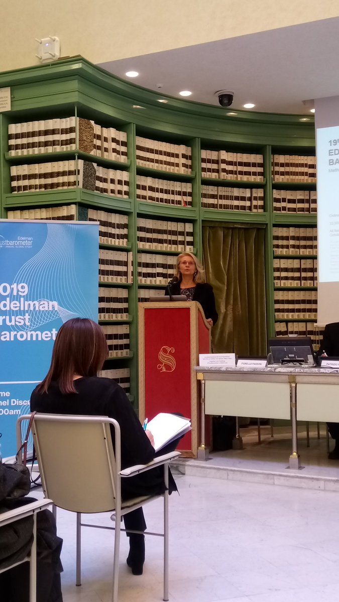 InnovaFiducia's tweet photo. Presentazione #TrustBarometer 2019 di @edelman #BibliotecaSenato. Gli Italiani sono #fiduciosi?
L'approfondimento di #InnovaFiducia 👉https://t.co/AjmU8IyJl2
#DataToChange #Fiducia #BeneComune #7Febbraio #edeltrust #Senato https://t.co/fAW8zQPqaq