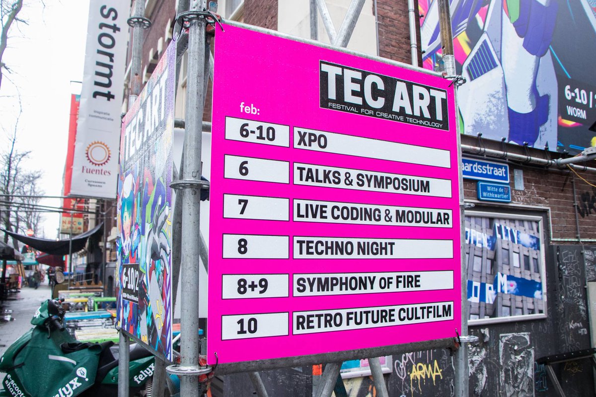 Symphony of Fire - TEC ART 2019 - Rotterdam 

Festival for creative technology at Art Rotterdam Week. 
5 days and nights of exhibitions, robotics, symposium, talks, techno- clubnight and parties.