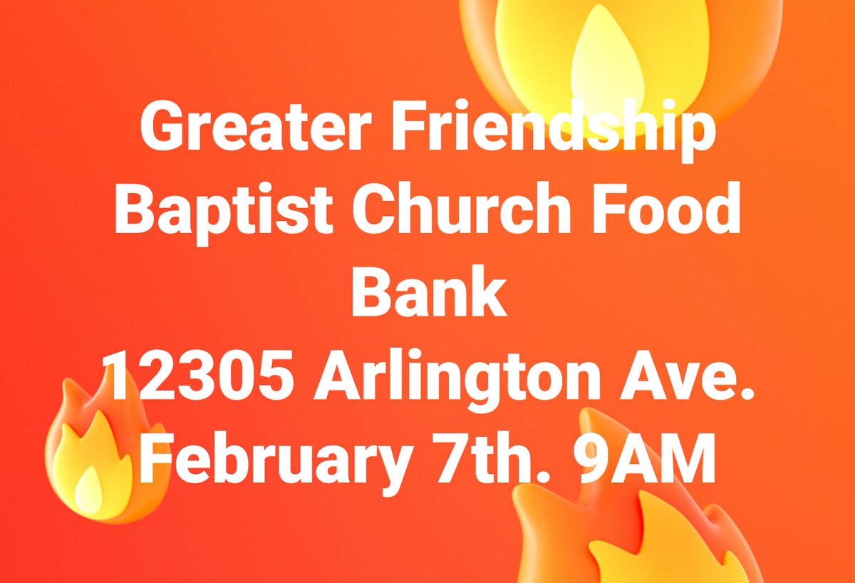 Sharp2018's tweet image. Join me: Thursday, February 7th, 2019
We Care Outreach Ministries Food Bank
Greater Friendship Baptist Church
12305 Arlington Ave.
Cleveland, Ohio. 44108
Time: 9:00AM – 11AM  #godstuff  Please Share!!!!