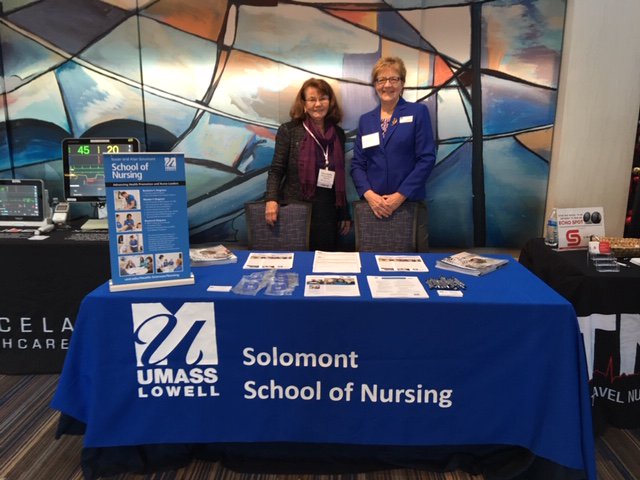 UMass Lowell’s Solomont School of Nursing had strong presence at winter Organization of Nurse Leaders MA RI NH CT VT meeting to promote graduate nursing programs - MS, DNP and PhD, with Drs. Susan Parker and Karen Devereaux Melillo.