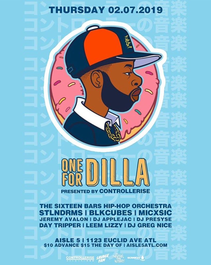 TVPES's tweet image. TONIGHT @ @Aisle5atl #DillaDay w/ @controllerise feat. @stlndrms @sixteenbarsph @MiCxSiC @leemlizzy @blkcubes + more!  #controllerise #beats #lofi #hiphop #atlanta