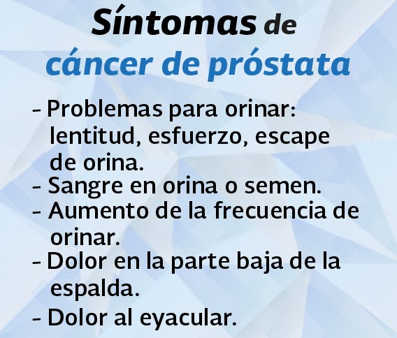 la sangre en la orina es un síntoma de cáncer de próstata