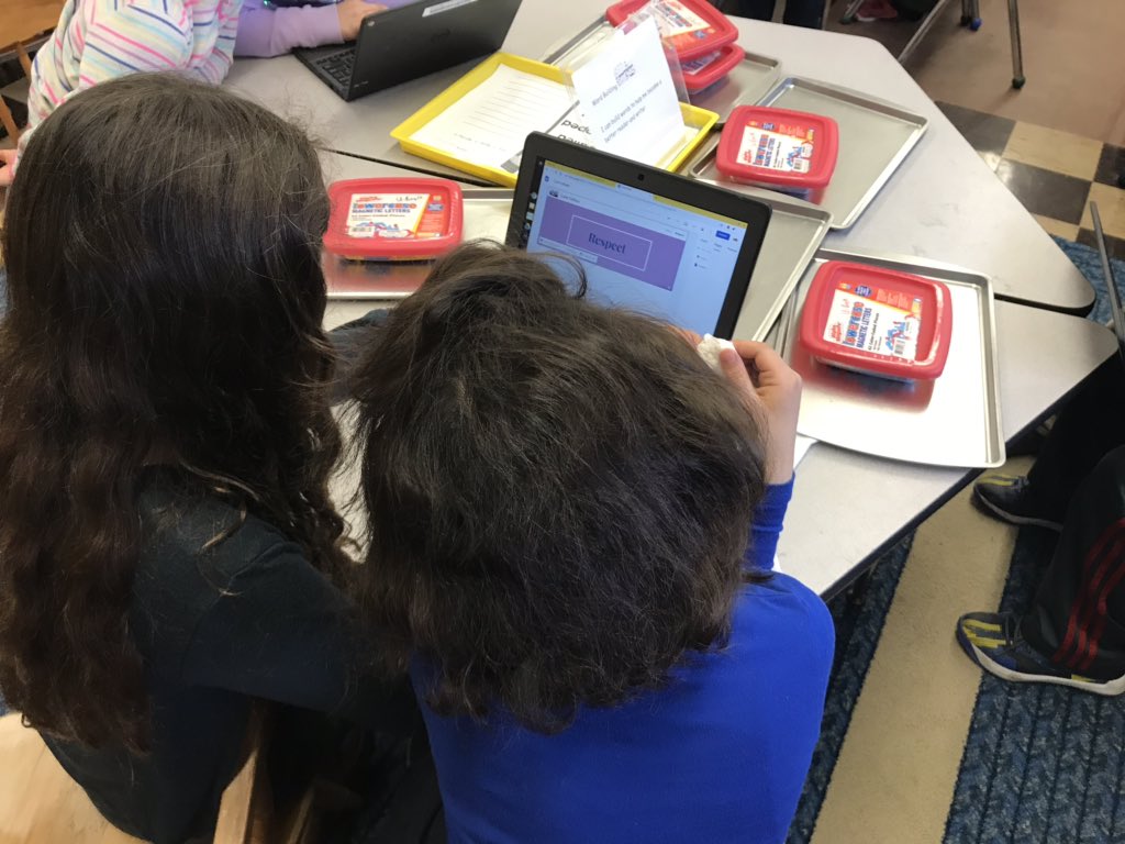 4LewisHoover's tweet photo. 4th and 1st grade Chromebook buddies creating R.E.A.C.H. websites describing our Winthrop School Core Values of Respect, Effort, Achieve, Cooperation, and Honesty. #PBIS #melroseps #winthropmelrose https://t.co/cJrUfb1g6i